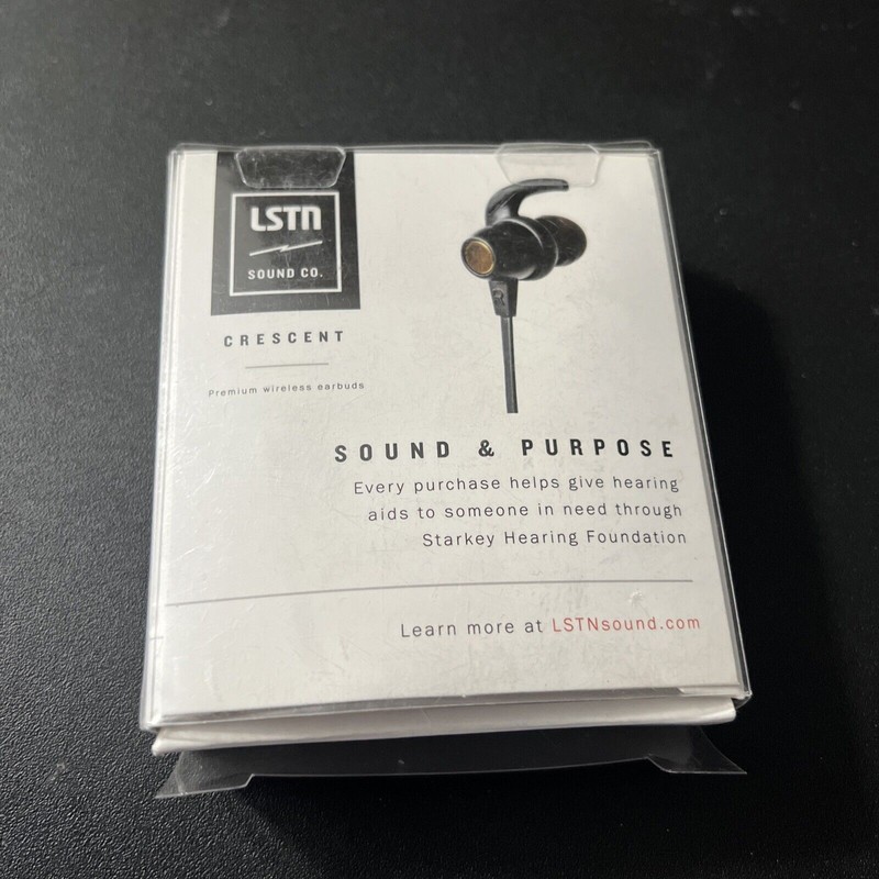 LSTN Sound Co. Crescent Premium Wireless Earbuds BLACK NIB
