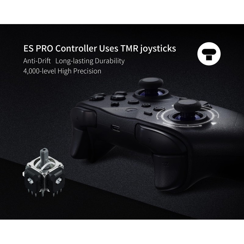GuliKit ES PRO Fastest Wireless Controller – TMR Anti-Drift&Anti-Snapback Joysticks,
