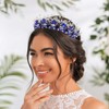 IYOU Baroque Queen Crown Headband Royal Blue Crystal Wedding Crowns