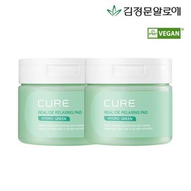 Kim Jeong-mun Aloe 김정문알로에 큐어 피토그린 릴렉싱 토너패드 60매 2통 Kim Jungmun Aloe Cure Phytogreen Relaxing Toner Pad 60 Sheets 2 Packs