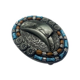 DTSMEOIC Turquoise Horse Belt Buckles, Vintage Western Cowboy Celtic Belt Buckle,Gift for Men Women, 6, Small