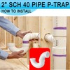 (2" PVC P-Trap, 1 Pack) Asterbacks 2 inch PVC P-Trap