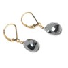 Hematite Faceted Teardrop Lever Back Earrings Gold-Filled