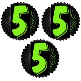 Versa-Tags 36 Number Five (5) 7.5-Inch Green and Black Windshield Pricing Number Stickers for Car Dealers