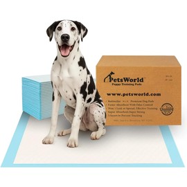 PETSWORLD Giant Dog Potty Pads, Odor-Eliminating, 36" x 36", Ultra Absorbent 5-Layer Leak-Proof Training Pads for Dogs & Cats (36x36, 25 Count)