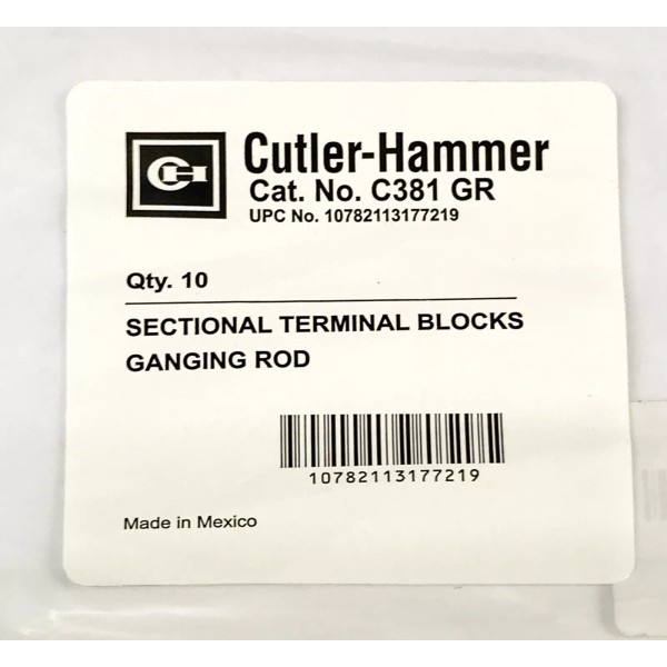 Cutler-Hammer EATON CUTLER HAMMER C381 GR Sectional Terminal Blocks Ganging