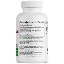 Bronson Milk Thistle Silymarin Marianum & Dandelion Extract Liver Health Support, Antioxidant Support, Detox, 360 Capsules