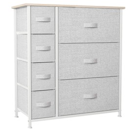 YITAHOME Dresser with 7 Drawers - Fabric Storage Tower, Organizer Unit for Living Room, Hallway - Sturdy Steel Frame, Wooden Top & Easy Pull Fabric Bins