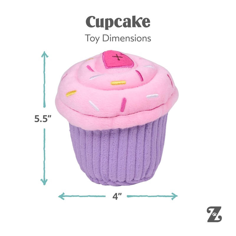 ZippyPaws Birthday Cupcake- Dog Squeaky Toys to Keep Them Busy,