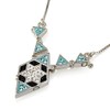 Star of David Transform Pendant with Mix Colours Gemstones 925
