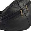 Quality Mens Ladies Black LEATHER Waist BUMBAG by OAKRIDGE Fanny