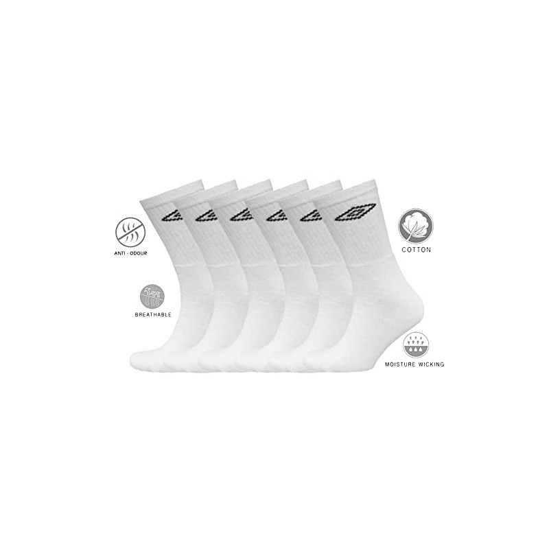 Umbro - Men's Sport Performance Socks (6 pair pack) (White)