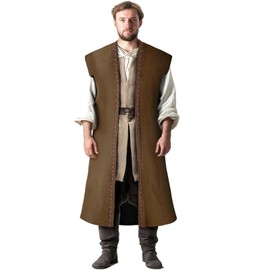 Taamlou Men's Pirate Vest Medieval Costume Renaissance Role Playing Waistcoat(Z3785BN,M)