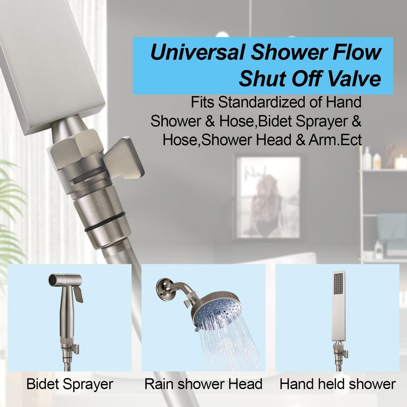 AZOS Water Flow Control Valves G1/2 Pressure Regulator, Brass Shower
