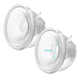 Belmikal Double Wearable Breast Pump Parts 27mm Milk Collector Cup Compatible with Momcozy S9 Pro|S12 Pro Wearable Breastpump Incl 27mm Flange Use with S9 Pro|S12 Pro Parts/Accessories Replacement