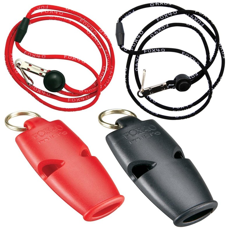 Fox 40 Micro 2 pack, BLACK w/ lanyards