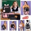 School Backpack for Girls Color-block School Bag with Lunch Box