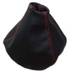 AERZETIX: Gear Stick Gaiter Faux Leather Black with Red Stitching