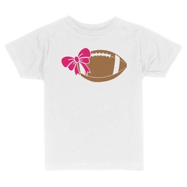 Bow Football Toddler Kids T-Shirt 2T White