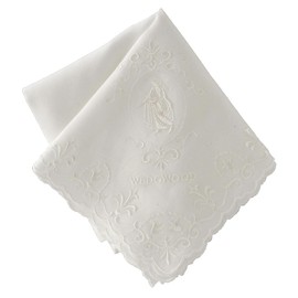 Wedgwood 138017-2202-10 Embroidered Handkerchief (White) Jasper [100% Cotton] Women's 18.1 inches (46 cm), white