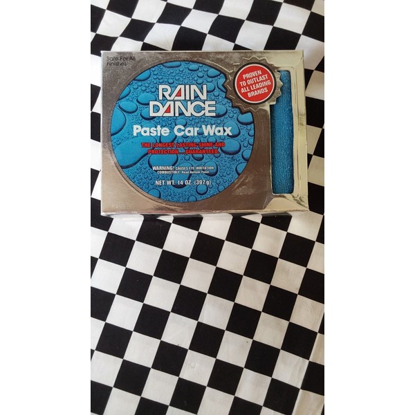 Rain Dance Blue Paste Car Wax Can With Applicator 14oz