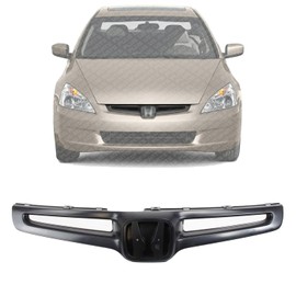 US AUTO PARTS PLUS New Front Grille Painted Black With emblem provision Direct Replacement For Honda Accord 2003-2005 71121SDAA00 HO1200157