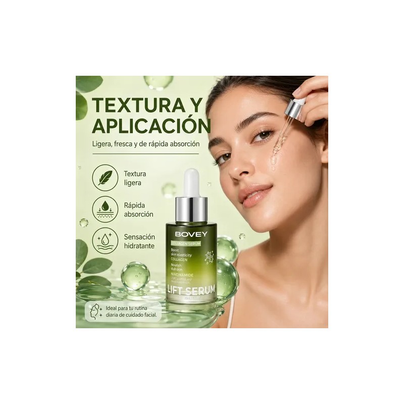 Serum Bovey Colágeno Hidratante Reafirmante Collagen Hydrating Firming Serum, 30ml