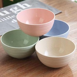 Lchkrep Unbreakable Cereal Bowls 24 oz, Reusable Wheat Straw Bowl Pack of 4 - Dishwasher and Microwave Safe, BPA-Free for Snacks, Dining, Camping, RV, Dorm