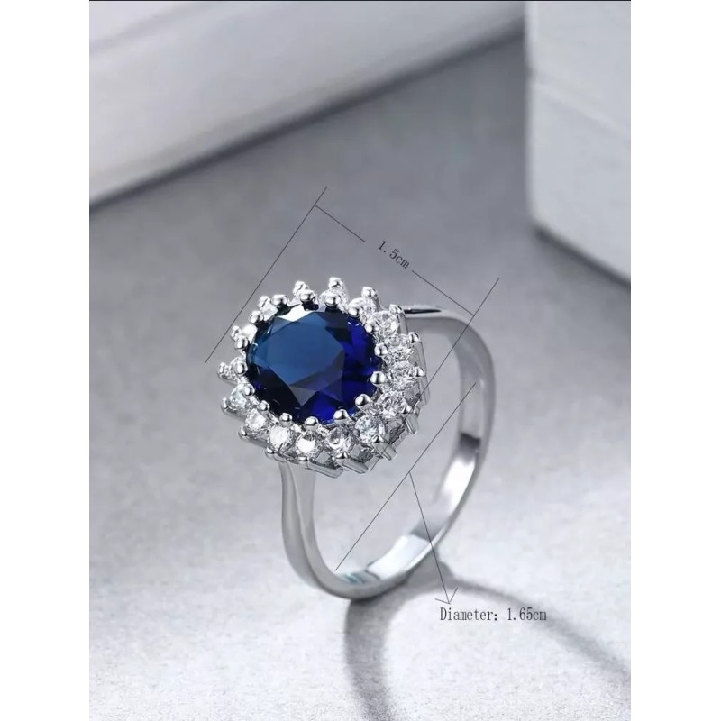 Dtup Anillo Lady Di Princesa Katte Con Estuche Reina Corona
