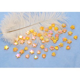 Tupalizy 100PCS Mini Acrylic Beads 9mm Heart Charms and 11mm Star Beads for Jewelry Making Bracelets Necklaces Earrings Key Chain Accessories DIY Crafts Valentine Christmas Birthday Gifts (Orange)