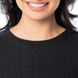 Fruit of the Loom Women's Dolman Sleeve and Cropped Pant Sleep Set, Black