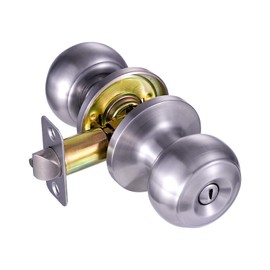 SPINMO Door Knob Modern Interior Design for Bathroom - Color Silver 1 Pack