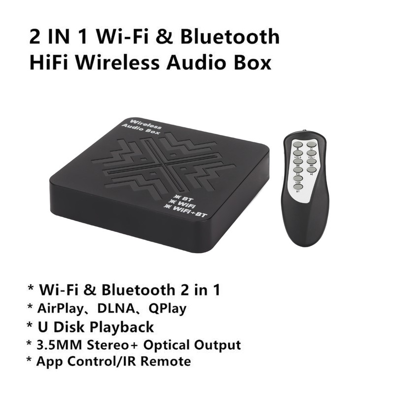 HiFi Wireless Sound Music Receiving Box WiFi Bluetooth 2 in