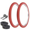 PRO+ Pair of Bicycle TIRE 24" X 1.75" RED/RED SIDEWALL