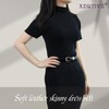 XZQTIVE Women Skinny Leather Belt Ladies Black Thin Waist Belt