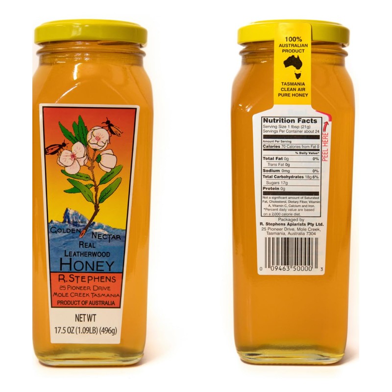 Golden Nectar Organic Leatherwood Honey by R. Stephens – 500g