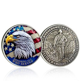 CHURYUML 24Pcs Military Veterans Challenge Coins Bulk - Honoring All Who Served - Thank You for Your Service Coin Military Commemorative Gifts for Men Women Navy Army Thanksgiving Veterans Day Gifts