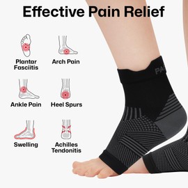 PAPLUS 6 Pairs Ankle Brace for Women and Men, Achilles Tendonitis, Plantar Fasciitis Relief, Ankle Compression Socks Sleeves for Arch Support
