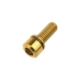 Wanyifa Titanium M6 16 18 20 35mm Allen Hex Bolts with Washers Screw Pack for 4 (M6X16mm, Gold)