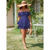 Pink Queen Women's Boho Dress Mini Romper Summer Short Bandeau