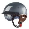 Motorcycle Half Helmet with Retractable Inner Sun Shade Quick Release