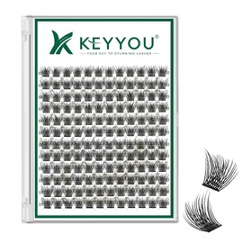 KEYYOU Lash Clusters 144pcs Pestañas Individuales D Curl 10mm Clash Clusters Air Touch Cluster Pestañas Super Ligeras Suave Wispy Cómodo Fácil DIY en Casa D-10mm Air01
