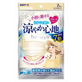 Hakugen Earth Bee Style Pleated Type Cool Comfortable Light Beige Set of 7