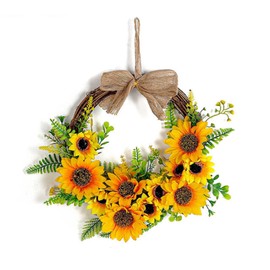 Wreath, Christmas Wreath, Sunflower Wreath, Door Wreath, Decoration, Artificial Flowers, Entryway, Artificial Wreath, Home Decoration, Artificial Garland, Rattan, Wedding, Store, Entrance, Wall