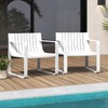 Tangkula Patio Chairs Set of 2, Weather-Resistant Plastic Outdoor Armchairs