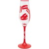 Maturi Hand Painted Lipstick Kiss Champagne Flute, 400ml, Red, Gift