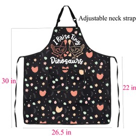 ENSIANTH Chicken Aprons for Women with Pockets I Raise Tiny Dinosaurs Chicken Cooking Kitchen Chef BBQ Apron with Pockets (24109 Chicken A)