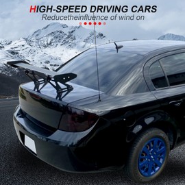 cciyu Black Aluminum Adjustable GT-Style Rear Spoiler Wing Universal Accessories for Hatchback Cars with Rear Trunk Stylish Trunk Spoiler Wing