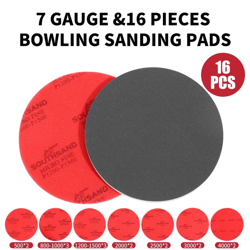 GSSHBR 16 Pack Bowling Sanding Pads Bowling Accessories Bowling Ball
