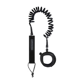 Mystic Coiled Board Leash Black 10'0"